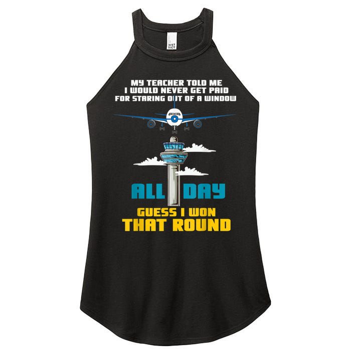 Funny Air Traffic Controller Saying ATC Flight Control Women's Perfect Tri Rocker Tank