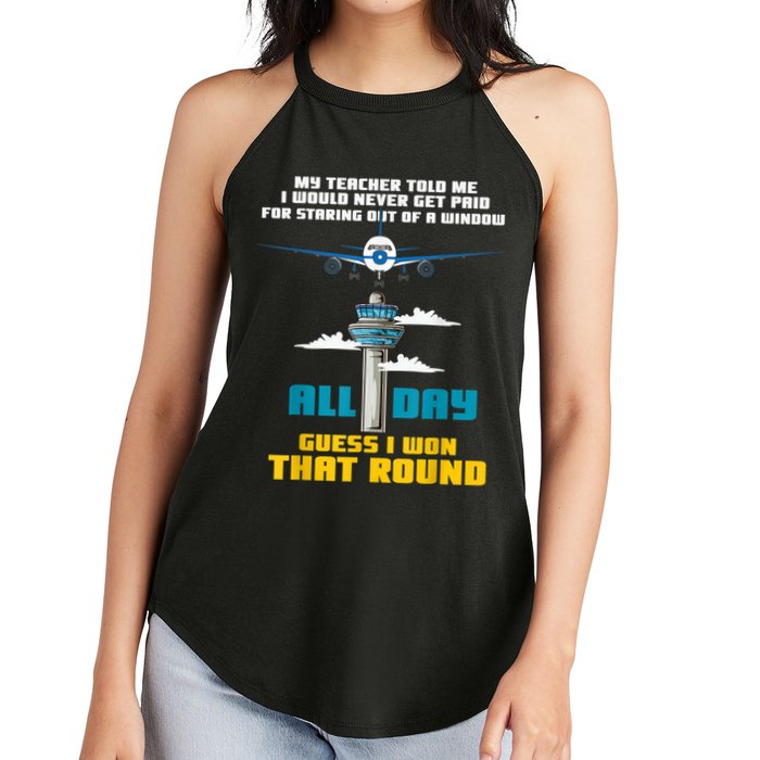 Funny Air Traffic Controller Saying ATC Flight Control Women's Perfect Tri Rocker Tank
