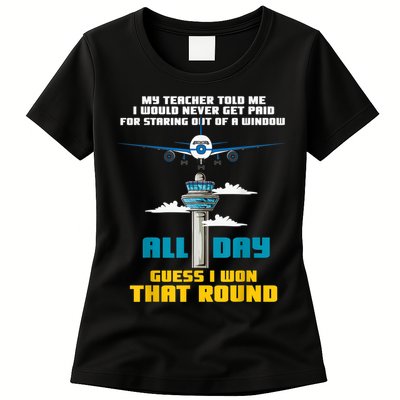 Funny Air Traffic Controller Saying ATC Flight Control Womens T-Shirt