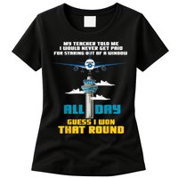 Funny Air Traffic Controller Saying ATC Flight Control Womens T-Shirt