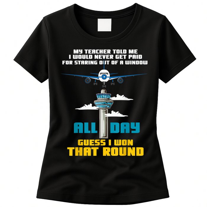 Funny Air Traffic Controller Saying ATC Flight Control Womens T-Shirt