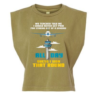Funny Air Traffic Controller Saying ATC Flight Control Garment-Dyed Women's Muscle Tee