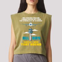 Funny Air Traffic Controller Saying ATC Flight Control Garment-Dyed Women's Muscle Tee