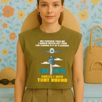 Funny Air Traffic Controller Saying ATC Flight Control Garment-Dyed Women's Muscle Tee
