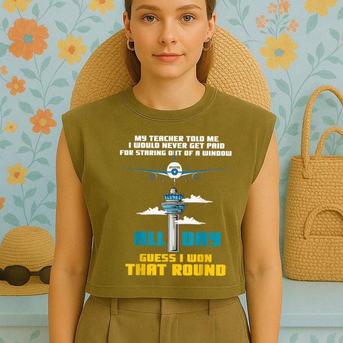 Funny Air Traffic Controller Saying ATC Flight Control Garment-Dyed Women's Muscle Tee