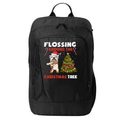 Flossing Around The Christmas TreeEnglish Bulldog Christmas Gift City Backpack