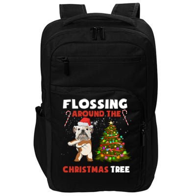 Flossing Around The Christmas TreeEnglish Bulldog Christmas Gift Impact Tech Backpack