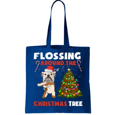 Flossing Around The Christmas TreeEnglish Bulldog Christmas Gift Tote Bag