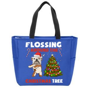 Flossing Around The Christmas TreeEnglish Bulldog Christmas Gift Zip Tote Bag