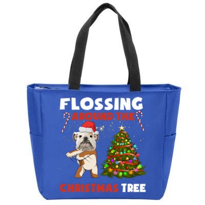 Flossing Around The Christmas TreeEnglish Bulldog Christmas Gift Zip Tote Bag