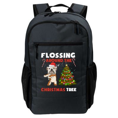 Flossing Around The Christmas TreeEnglish Bulldog Christmas Gift Daily Commute Backpack