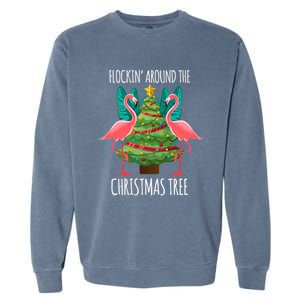 Flockin Around The Christmas Tree Garment-Dyed Sweatshirt