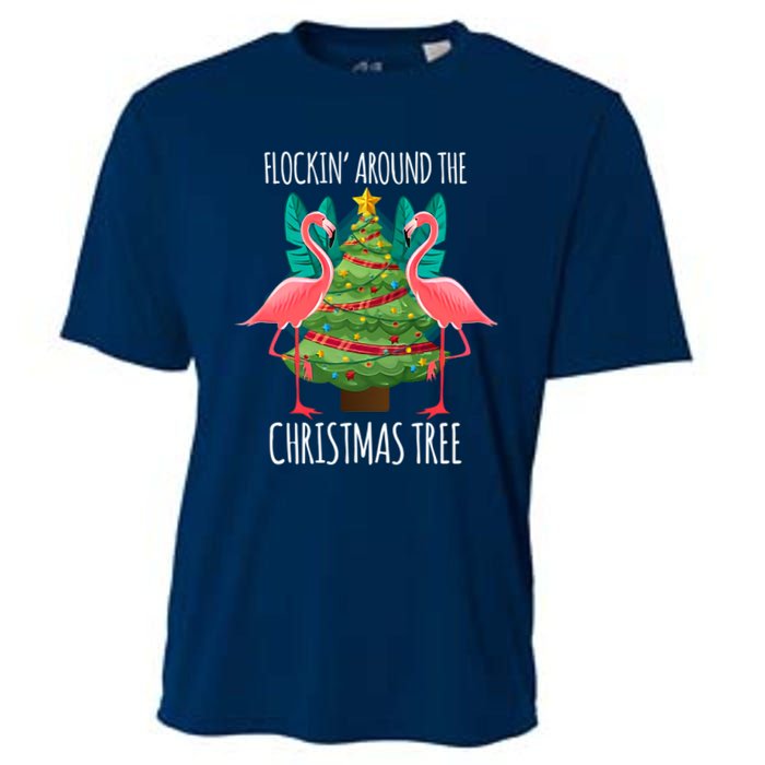 Flockin Around The Christmas Tree Cooling Performance Crew T-Shirt