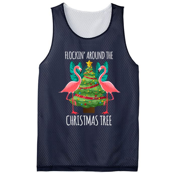 Flockin Around The Christmas Tree Mesh Reversible Basketball Jersey Tank