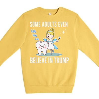 Funny Antitrump Tooth Fairy Laughing Humorous Cartoon Premium Crewneck Sweatshirt