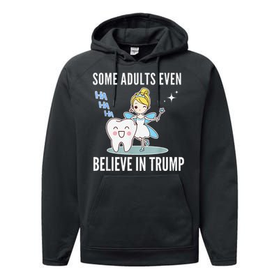 Funny Antitrump Tooth Fairy Laughing Humorous Cartoon Performance Fleece Hoodie