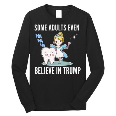 Funny Antitrump Tooth Fairy Laughing Humorous Cartoon Long Sleeve Shirt