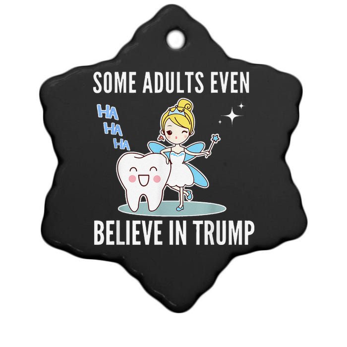 Funny Antitrump Tooth Fairy Laughing Humorous Cartoon Ceramic Star Ornament