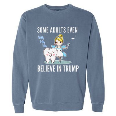 Funny Antitrump Tooth Fairy Laughing Humorous Cartoon Garment-Dyed Sweatshirt