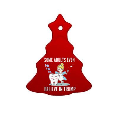 Funny Antitrump Tooth Fairy Laughing Humorous Cartoon Ceramic Tree Ornament