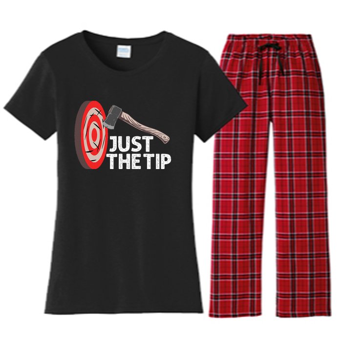 Funny Axe Throwing Design Axe Throwers Lovers Women's Flannel Pajama Set