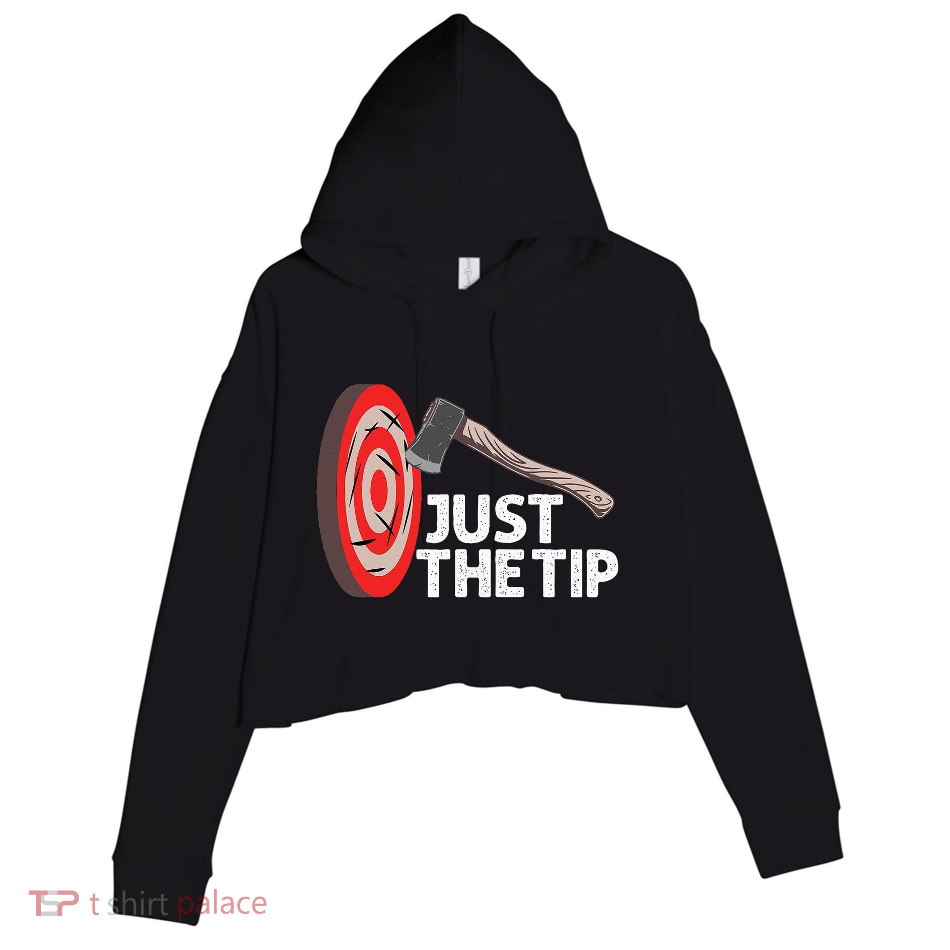Funny Axe Throwing Design Axe Throwers Lovers Crop Fleece Hoodie