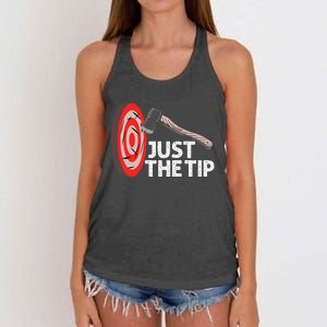 Funny Axe Throwing Design Axe Throwers Lovers Women's Knotted Racerback Tank