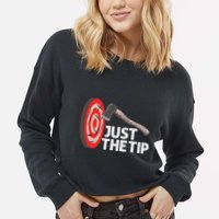 Funny Axe Throwing Design Axe Throwers Lovers Cropped Pullover Crew