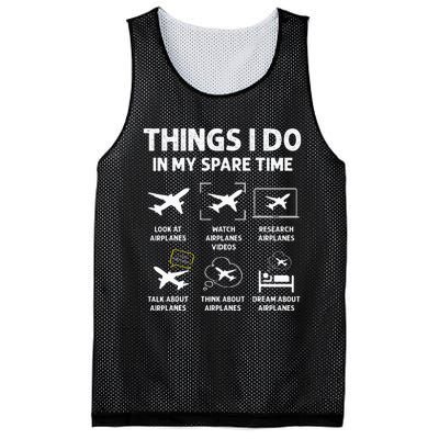 Funny Airplane Things I Do In My Spare Time Pilots Mesh Reversible Basketball Jersey Tank