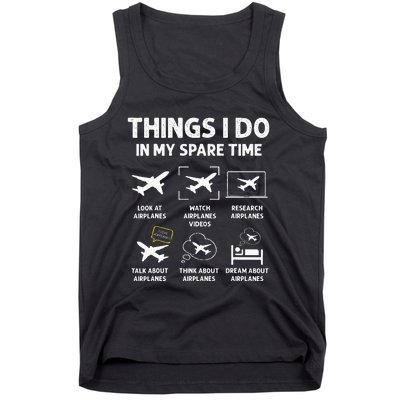 Funny Airplane Things I Do In My Spare Time Pilots Tank Top