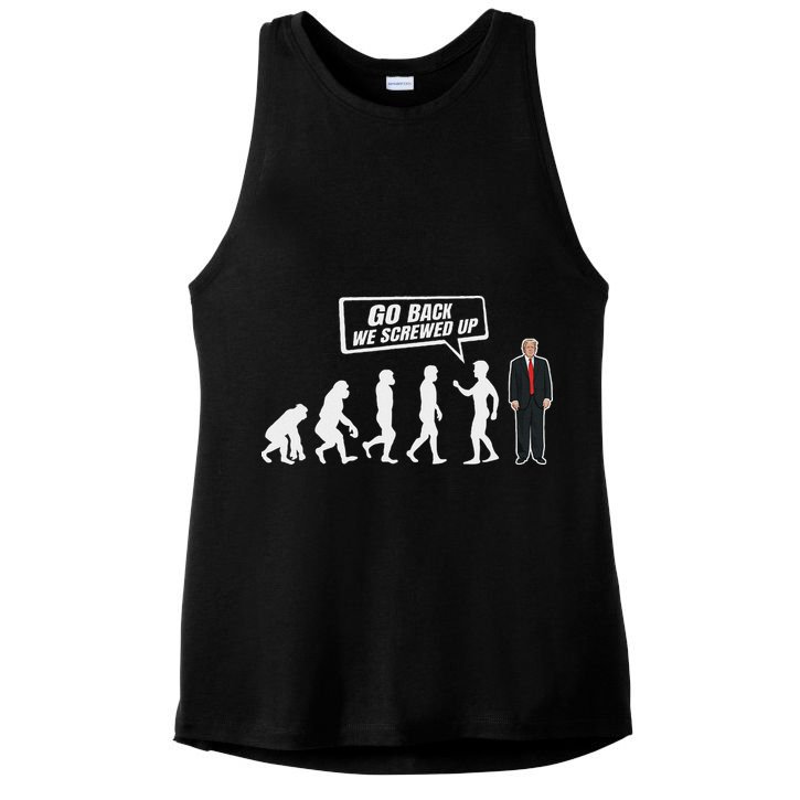 Funny Anti Trump Go Back We Screwed Up Trump Evolution Ladies PosiCharge Tri-Blend Wicking Tank