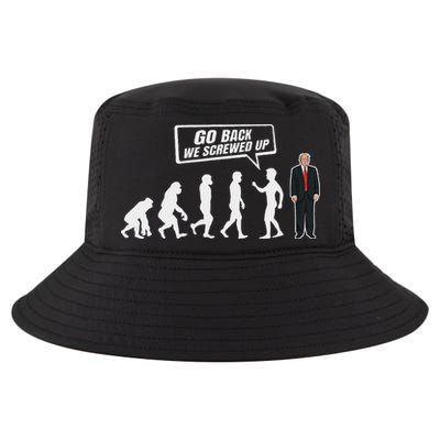 Funny Anti Trump Go Back We Screwed Up Trump Evolution Cool Comfort Performance Bucket Hat
