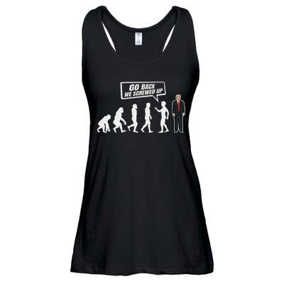 Funny Anti Trump Go Back We Screwed Up Trump Evolution Ladies Essential Flowy Tank
