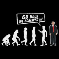 Funny Anti Trump Go Back We Screwed Up Trump Evolution 16 in Basic Backpack