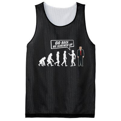 Funny Anti Trump Go Back We Screwed Up Trump Evolution Mesh Reversible Basketball Jersey Tank