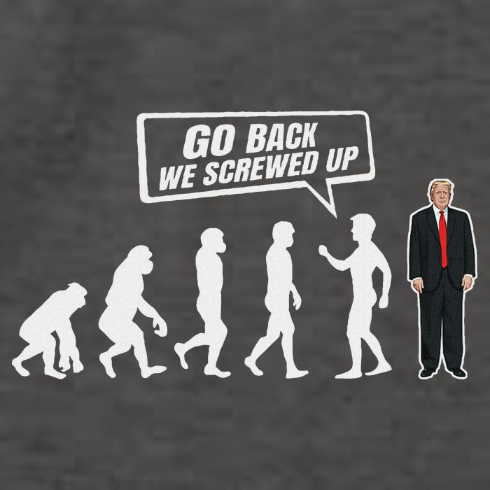 Funny Anti Trump Go Back We Screwed Up Trump Evolution Vector Backpack