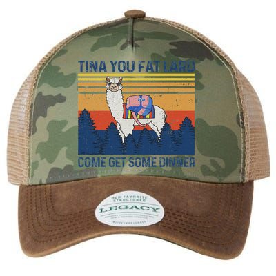 Funny Alpaca Tina You Fat Lard Come And Get Some Dinner Legacy Tie Dye Trucker Hat