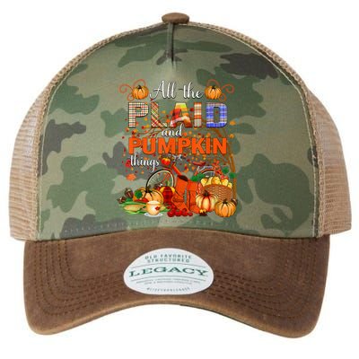 Fall All The Plaid And Pumpkin Things Autumn Legacy Tie Dye Trucker Hat