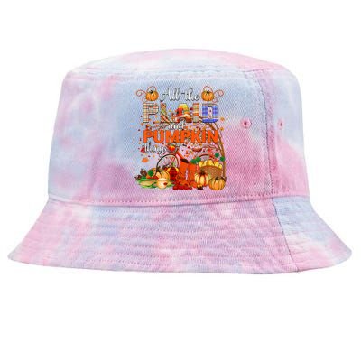 Fall All The Plaid And Pumpkin Things Autumn Tie-Dyed Bucket Hat