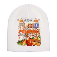 Fall All The Plaid And Pumpkin Things Autumn Short Acrylic Beanie