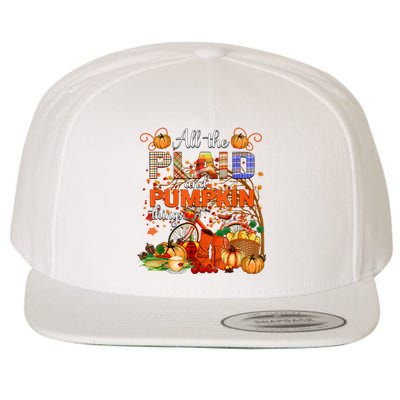 Fall All The Plaid And Pumpkin Things Autumn Wool Snapback Cap