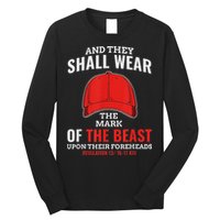 Funny Anti Trump Mark Of The Beast Red Hat Long Sleeve Shirt