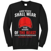 Funny Anti Trump Mark Of The Beast Red Hat Sweatshirt