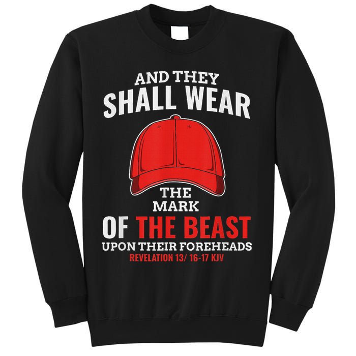 Funny Anti Trump Mark Of The Beast Red Hat Sweatshirt