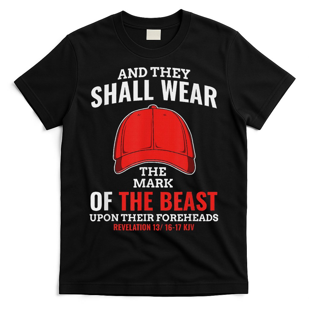 Funny Anti Trump Mark Of The Beast Red Hat T-Shirt