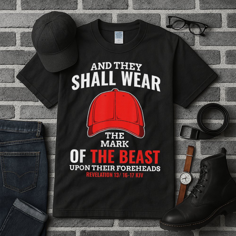 Funny Anti Trump Mark Of The Beast Red Hat Tall T-Shirt
