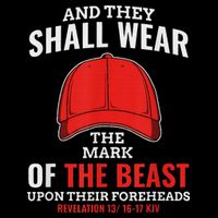 Funny Anti Trump Mark Of The Beast Red Hat 7-Panel Snapback Hat
