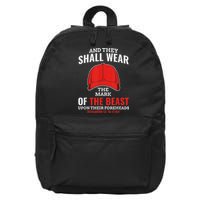 Funny Anti Trump Mark Of The Beast Red Hat 16 in Basic Backpack