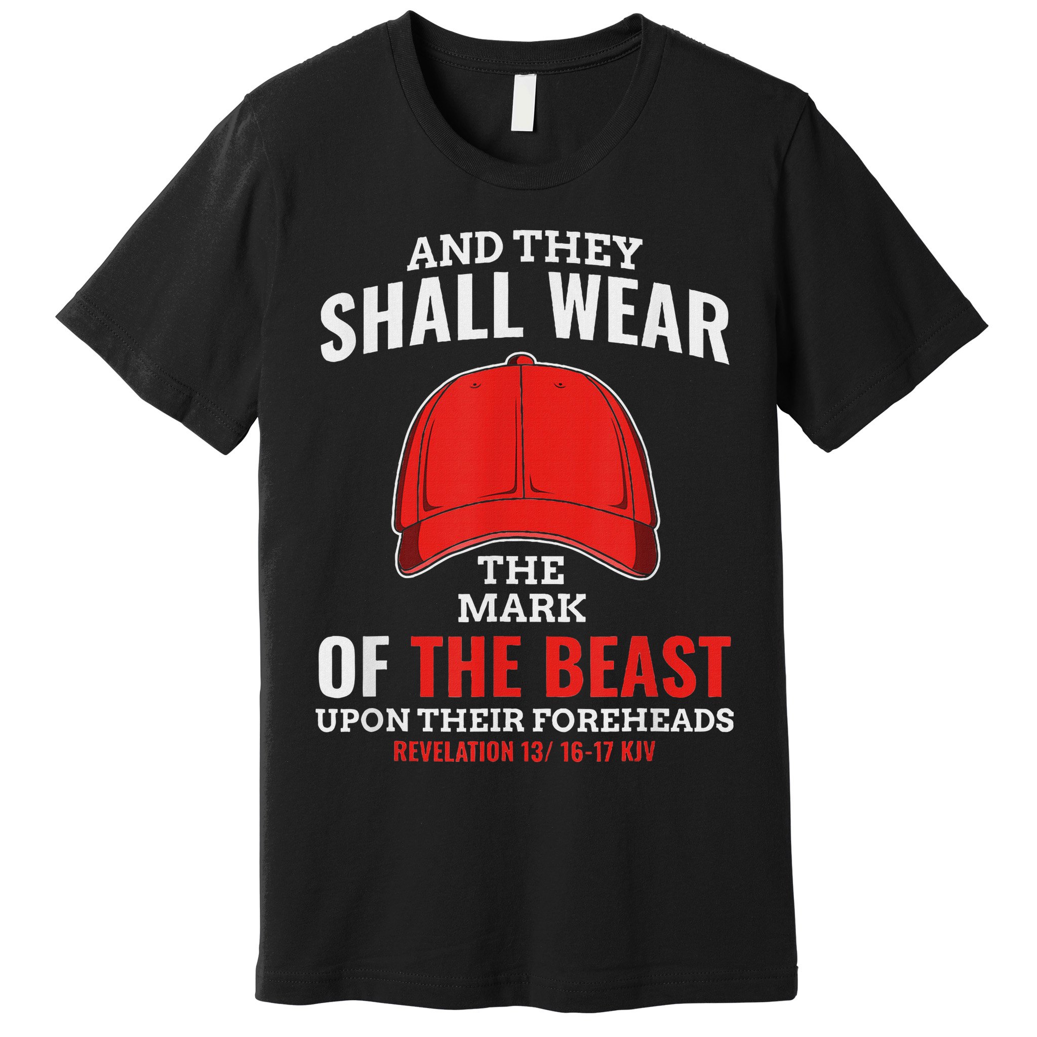 Funny Anti Trump Mark Of The Beast Red Hat Premium T-Shirt