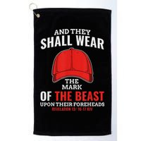 Funny Anti Trump Mark Of The Beast Red Hat Golf Towel